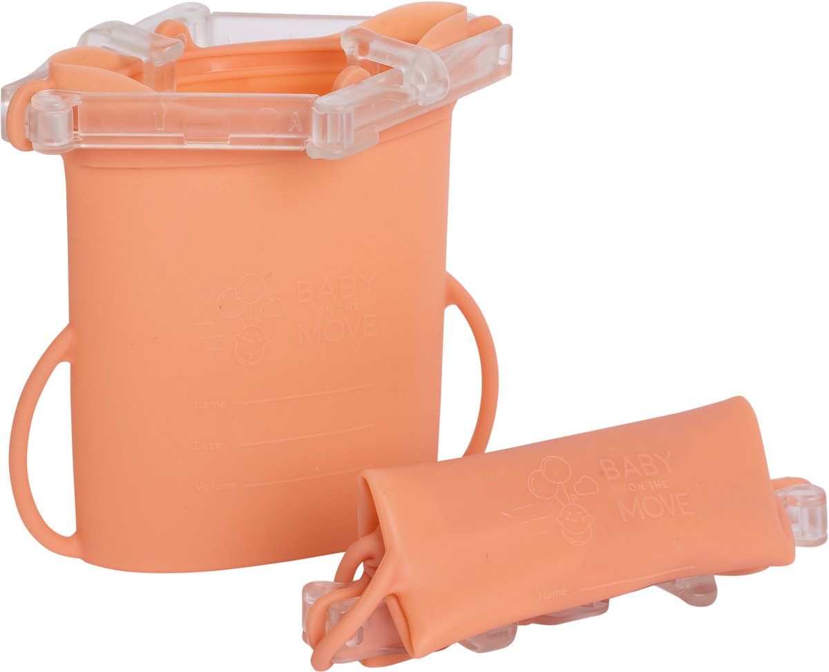 Owego - Yummy Bag - Herbruikbaar bewaarzakje - Moedermelk & voeding - 100% Lekvrij - Geen microplastics, geen BPA - 2pack Bloom