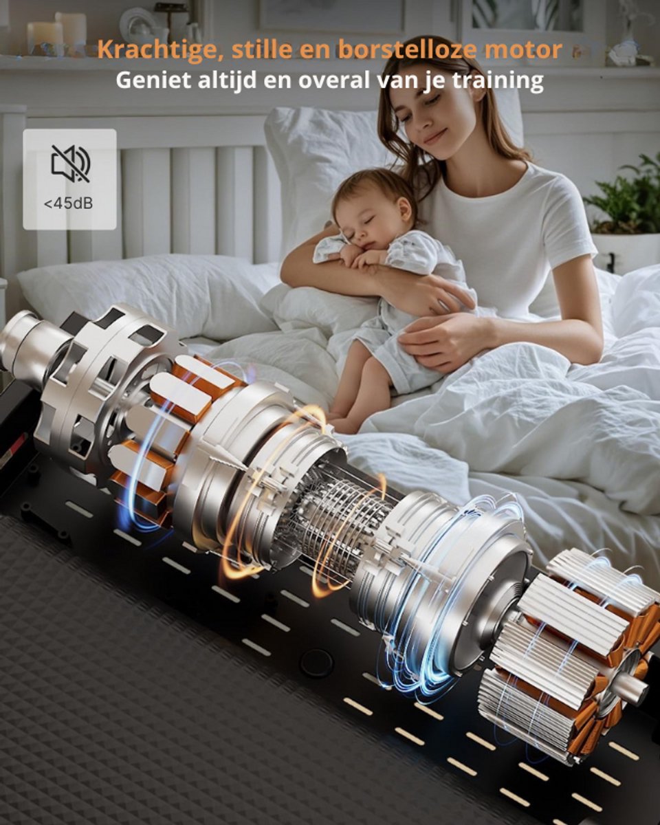 Loopband Walking Pad - Compacte Loopmat met Helling - Stille Treadmill met LED Display - Loopmachine voor Thuis tot 150 kg