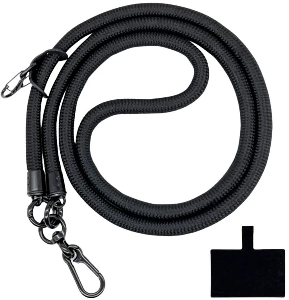 Travel Cords - Keycord - telefooncord zwart XL - stevige karabijnhaken - sporten - stevig lanyard - reizen - festivals - sleutels