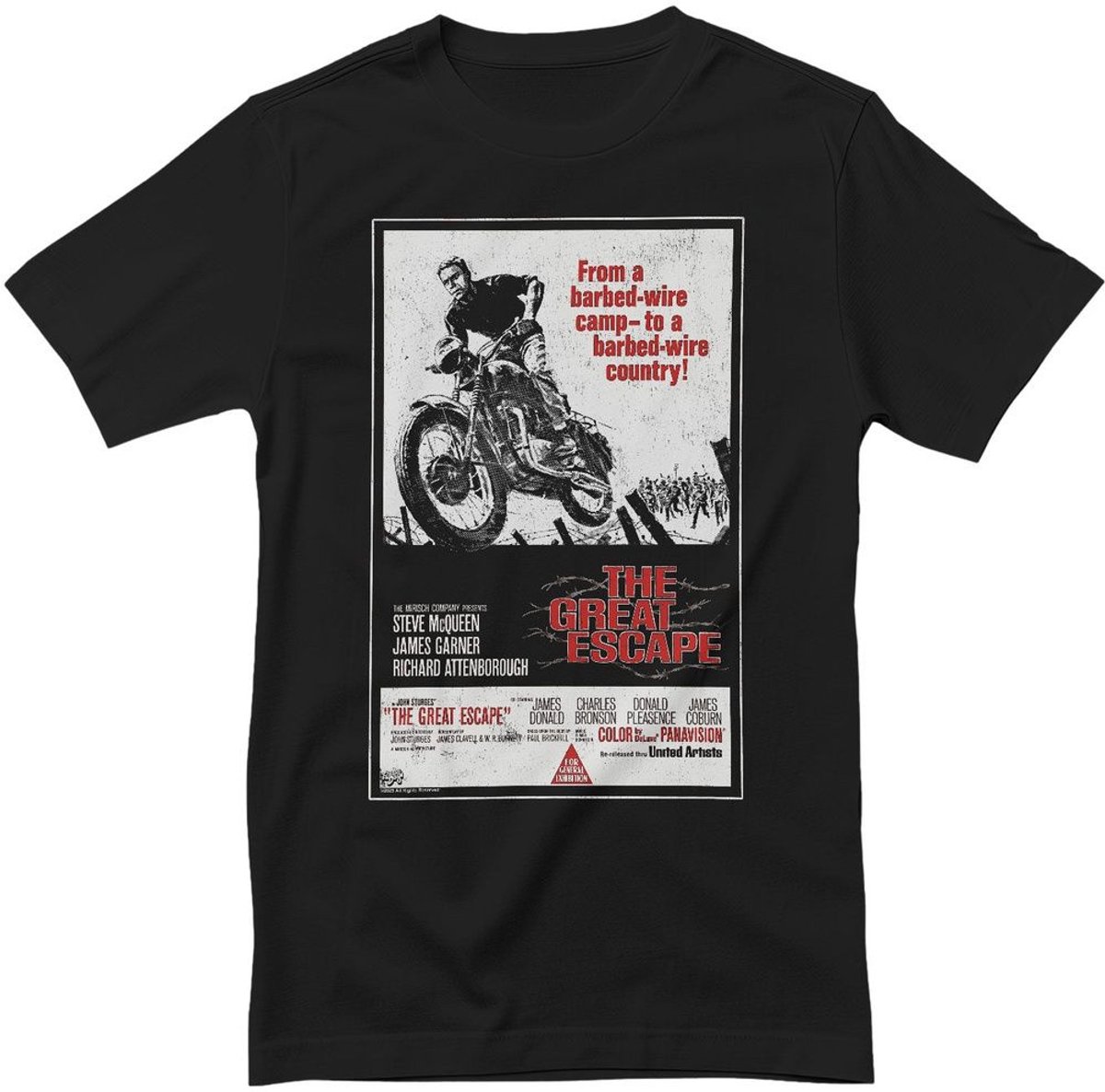 Radio Days The Great Escape Movie Poster T-Shirt RD-1-HOL007-H92-10 Black-L