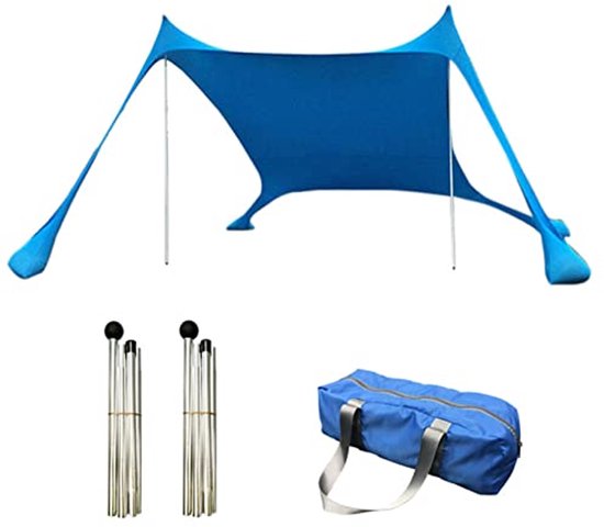 Draagbare Strandtent met UV-bescherming en Zandankers - Lichtgewicht Zonnedak voor Familie-uitjes — afbeelding 2