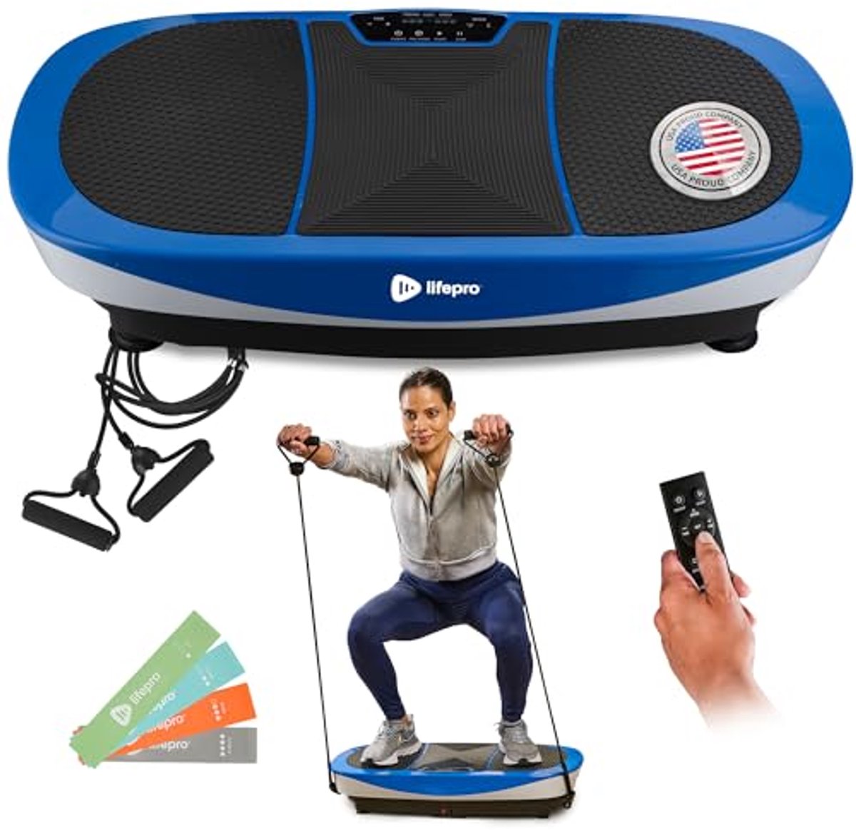 4D Fitnessapparaat met Trilplaat en Weerstandsbanden -