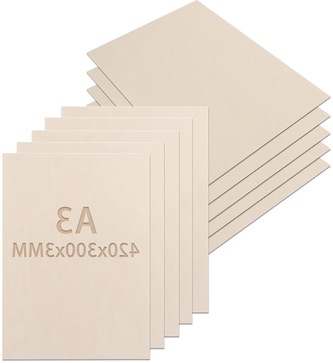 Allecto plus - Multiplexplaat 10 stuks 420 x 300 x 3 mm - Onbehandeld hout - Knutselen, DIY, laserprojecten