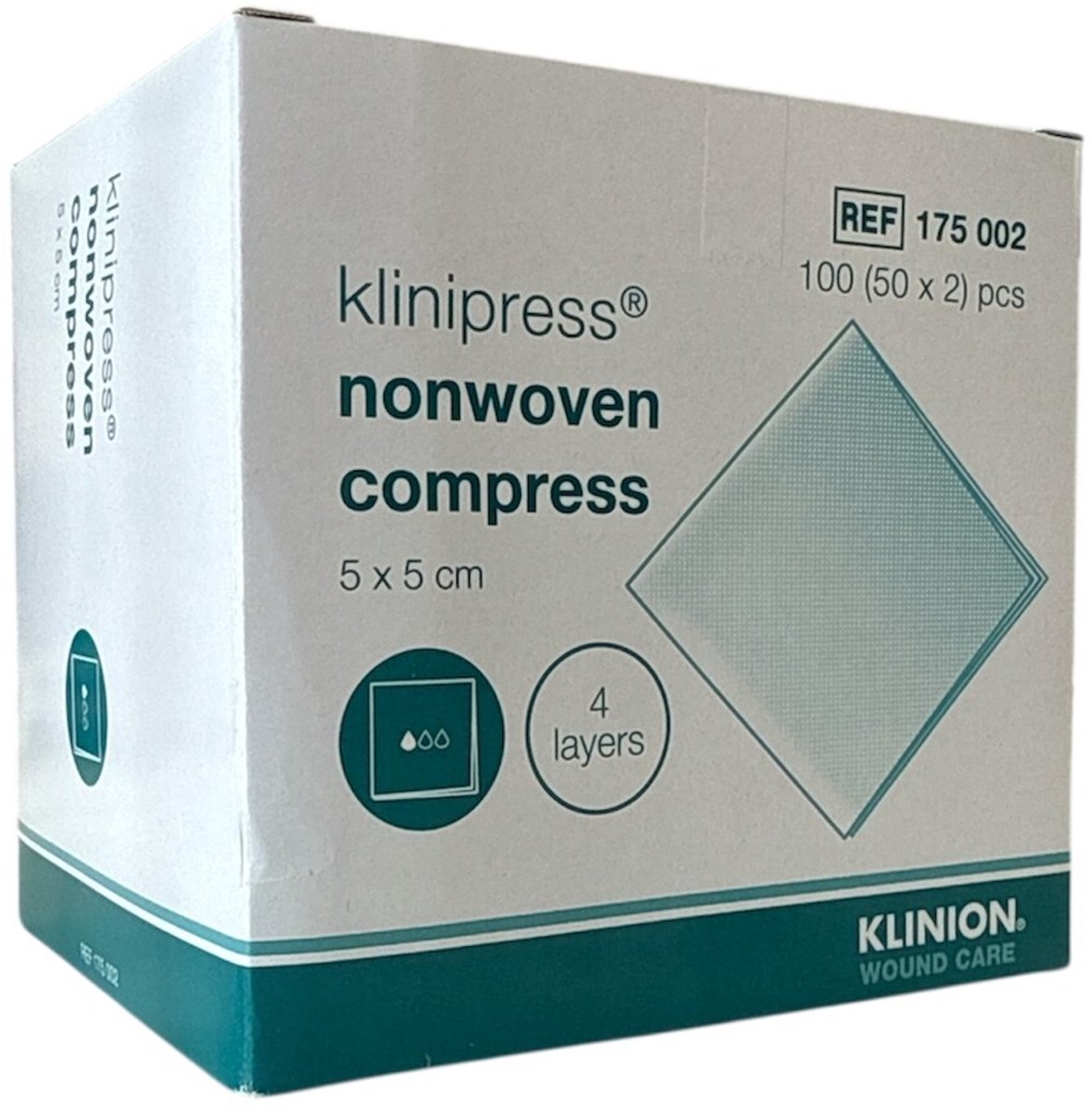 Klinion non-woven kompres 5 x 5 cm, 50 x 2 stuks