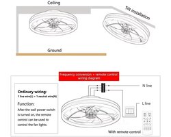 Omkeerbare plafondlamp met ventilator en afstandsbediening - Dimbaar licht en 6 snelheden - Modern design voor slaapkamer en woonkamer - Ø40 cm, 30W