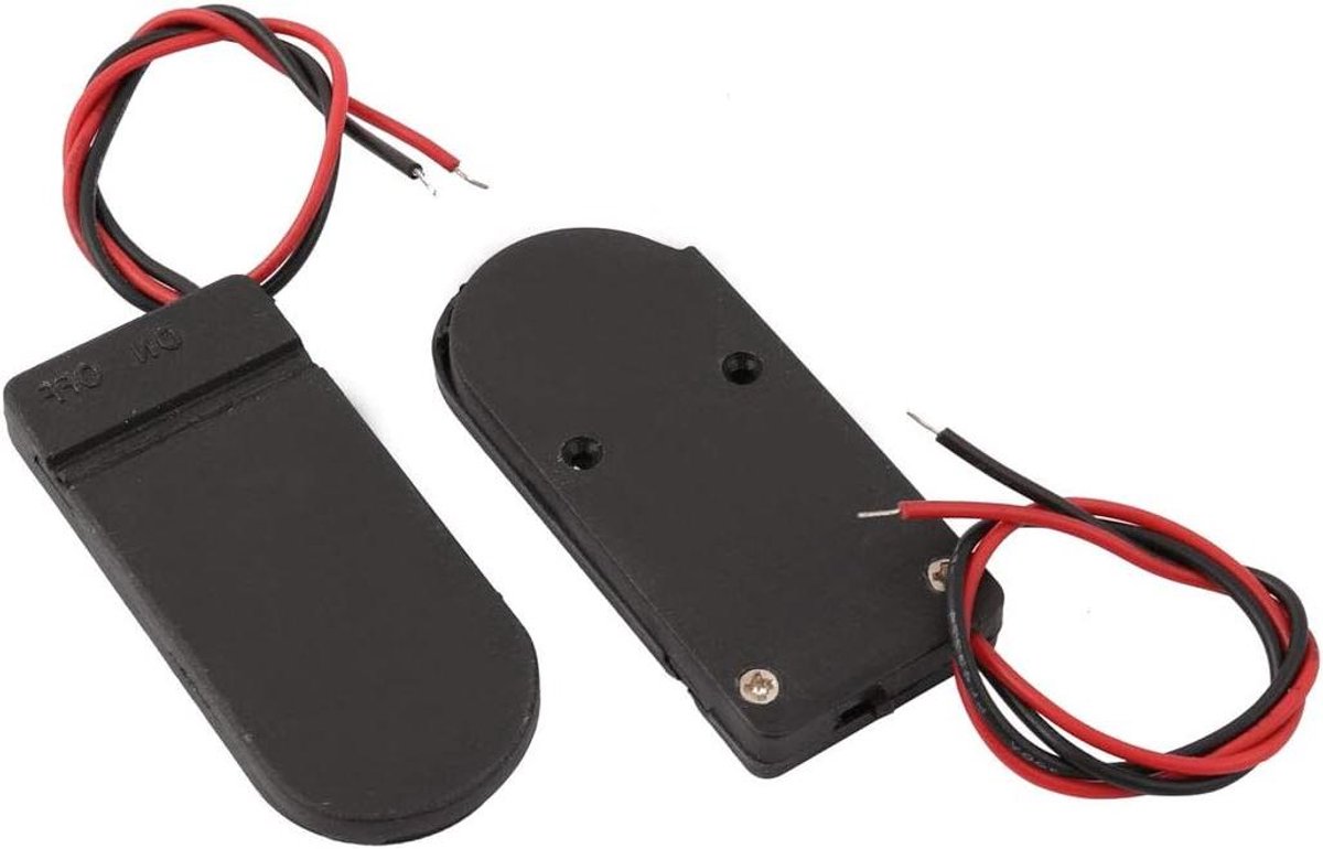 Allecto plus - Kunststof behuizing met schakelaar voor CR2032 knoopcel batterij (2 stuks)
