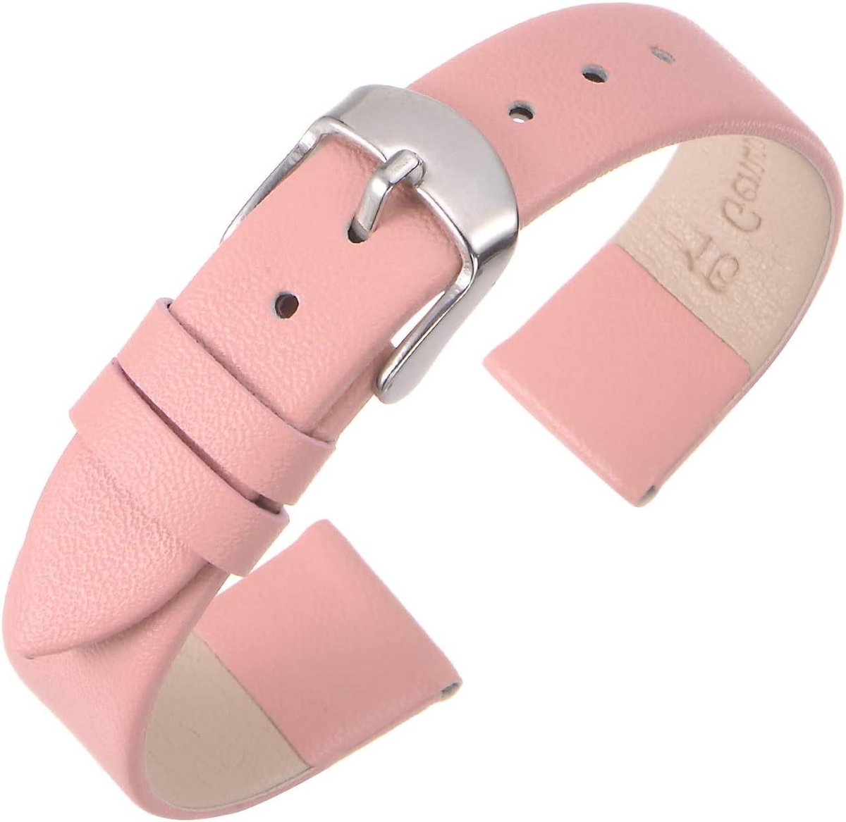 Allecto plus - Echt lederen horlogebandje 20 mm breed in roze voor mannen en vrouwen