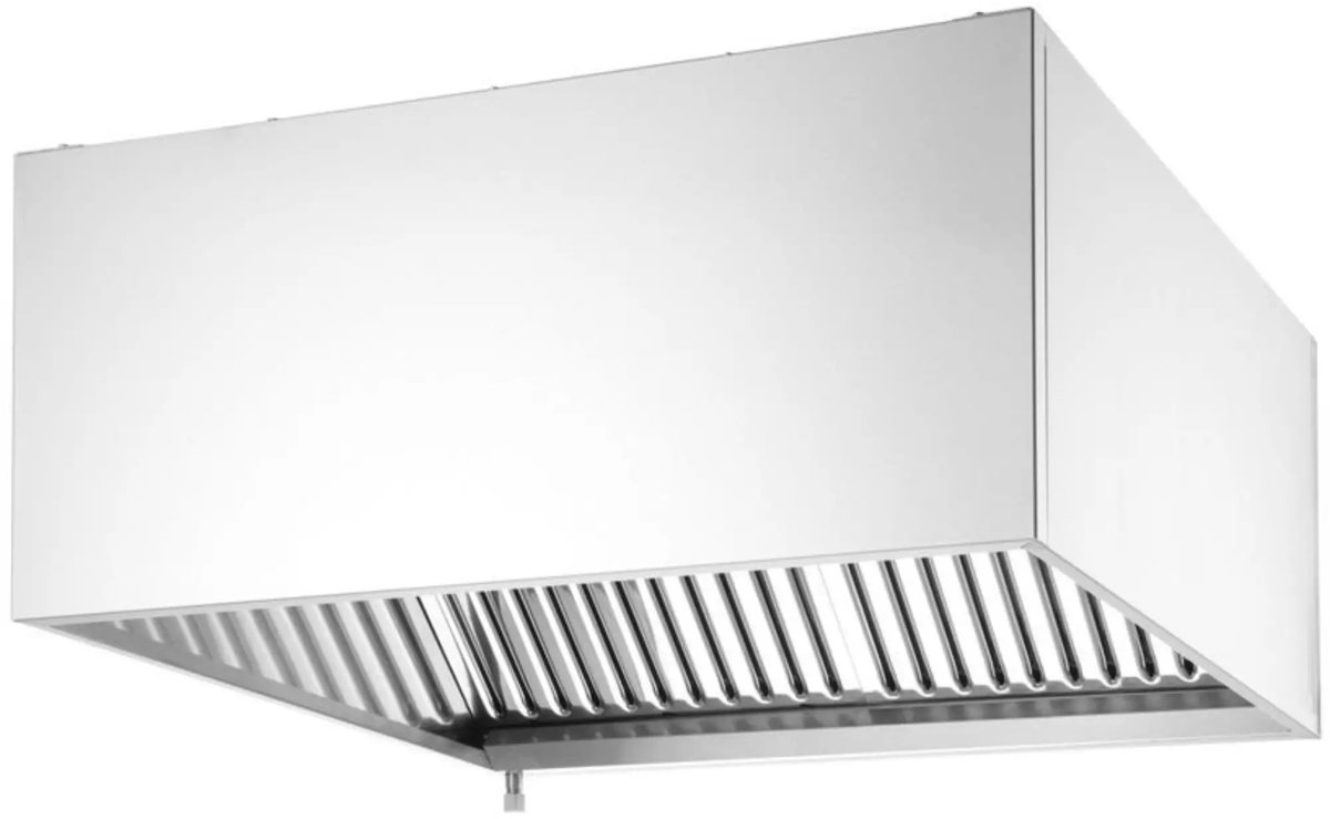 HENDI Wandafzuigkap rvs 18/0 - labyrintfilters, zonder verlichting - 100,5x100x45 cm - horeca
