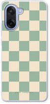 Case Company® - Hoesje geschikt voor OnePlus Nord CE5 hoesje - Checkered Mint - Soft Cover Telefoonhoesje - Bescherming aan alle Kanten en Schermrand