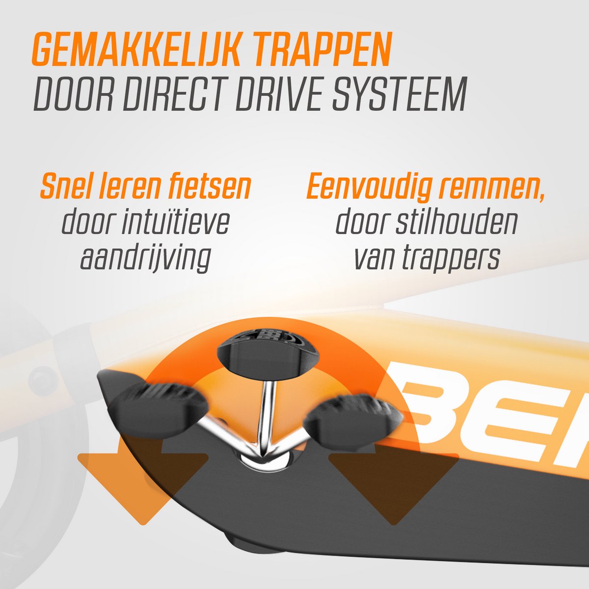 BERG Buzzy Orange Skelter - 2+ jaar - Verstelbare Stoel - Anti-lek EVA banden - Veilige en Stabiele Wegligging - Oranje — afbeelding 5