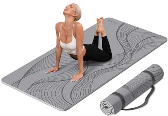 Grote yogamat - 180 x 180 cm, extra breed en dik, comfortabel en antislip voor yoga, pilates en fitness