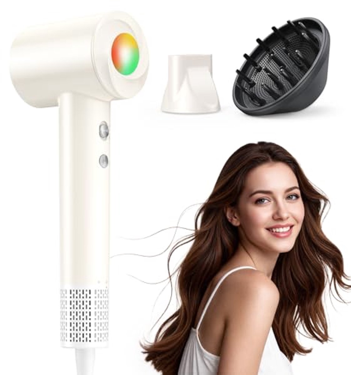 Professionele ionische haardroger met diffuser en anti-frizz technologie