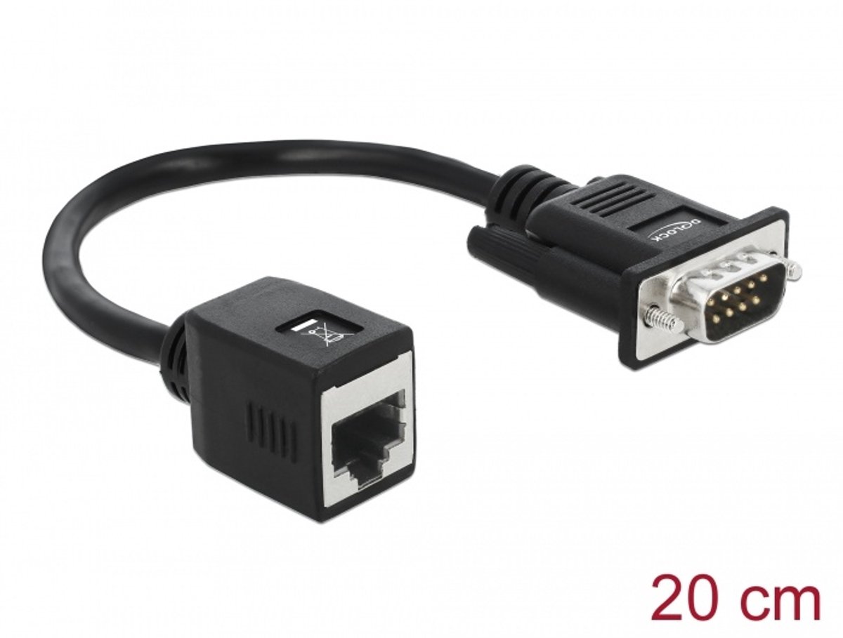 Delock Serial RS-232/422/485 Adapter DB9 male to RJ45 jack