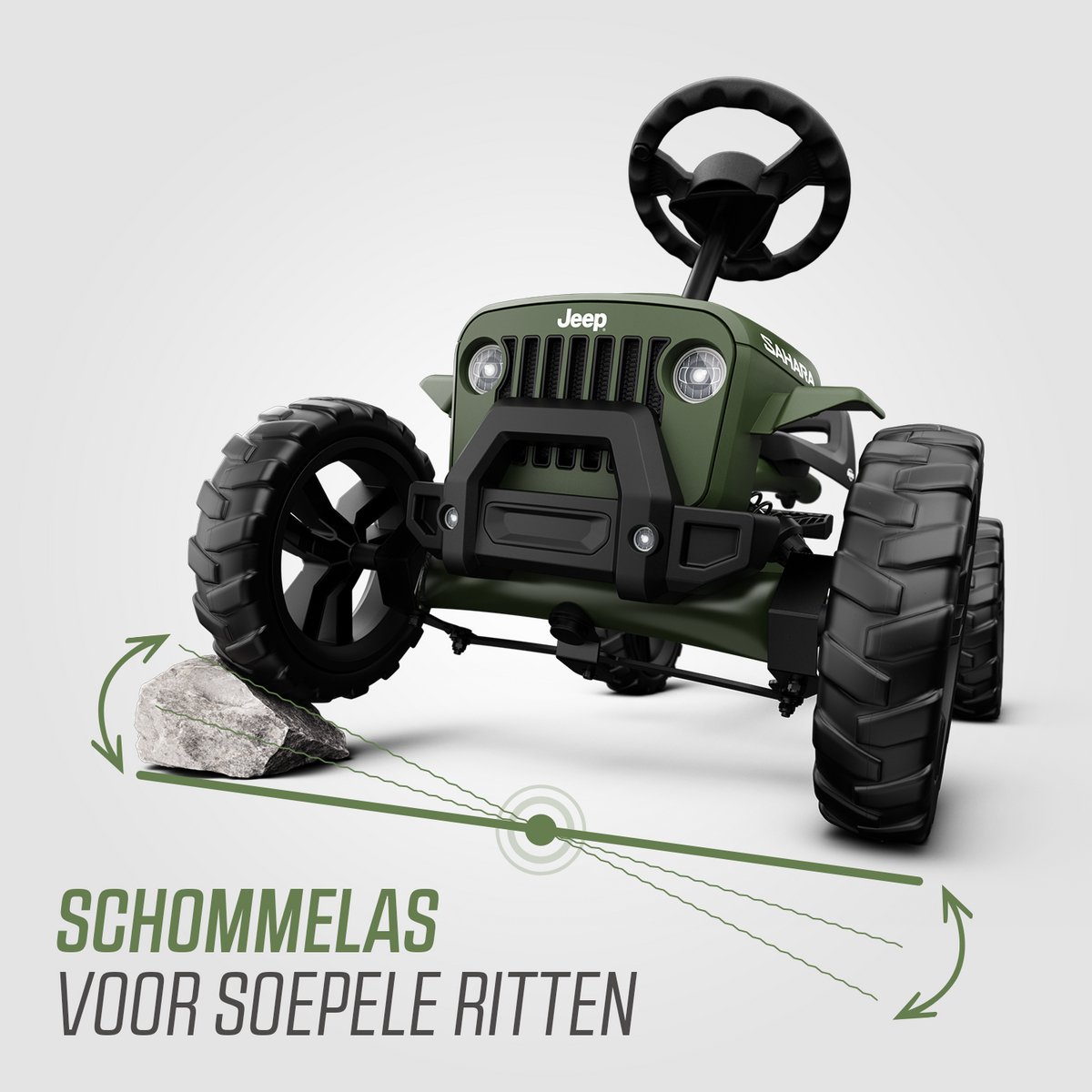 BERG Buzzy JEEP® Sahara Skelter - Officieel licentieproduct - 2+ jaar - Verstelbare Stoel - Anti-lek EVA banden - Groen — afbeelding 4
