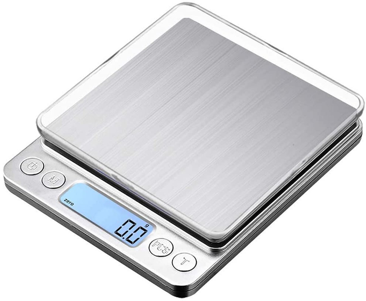 JeiibrZui Digitale Keukenweegschaal - Keukenweegschaal - Ultrahoge Nauwkeurigheid 0,1 G En Maximaal Weegvermogen 1000 G - 1 Stuk - Voor Sieraden En Post Zilver