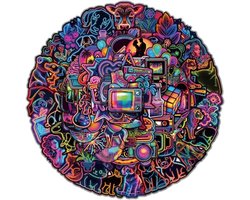 100 Neon Graffiti Stickers voor Laptop, Skateboard, Auto en Meer - Vintage Decals