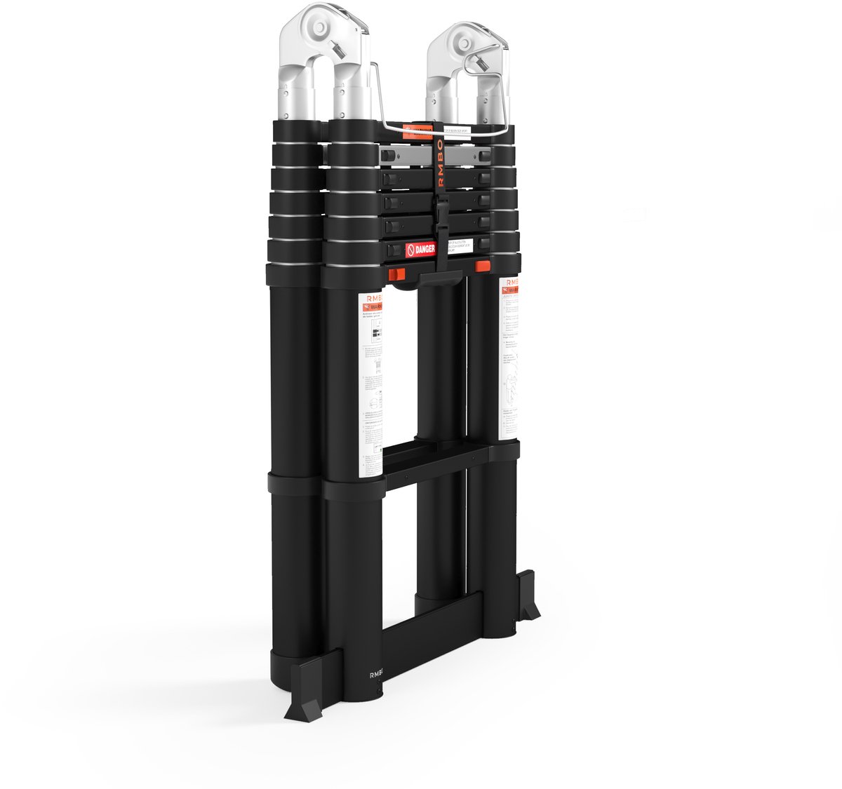 RMBO - Multifunctionele Telescopische Ladder 5 m- Telescoopladder - 5m lang, Compact en Draagbaar met Soft Closing Systeem - Geschikt voor Particulier en Professioneel Gebruik - Telescopische Vouwladder- Max. Belasting 150 kg, EN 131.6 – foto 4