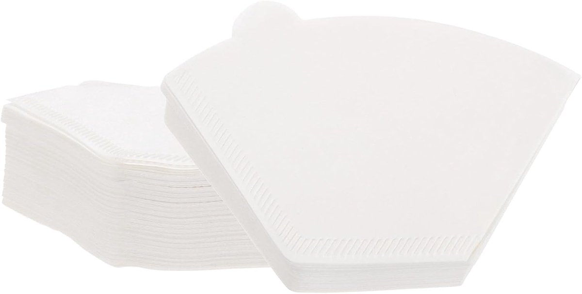 Koffiefilters, 100 stuks, 4 kegels, maat 101, wegwerppapier-percolator, koffiefilter, natuurlijke ongebleekte houtvezel, geschikt voor koffiefilters, druppelkoffiezetapparaat, wit
