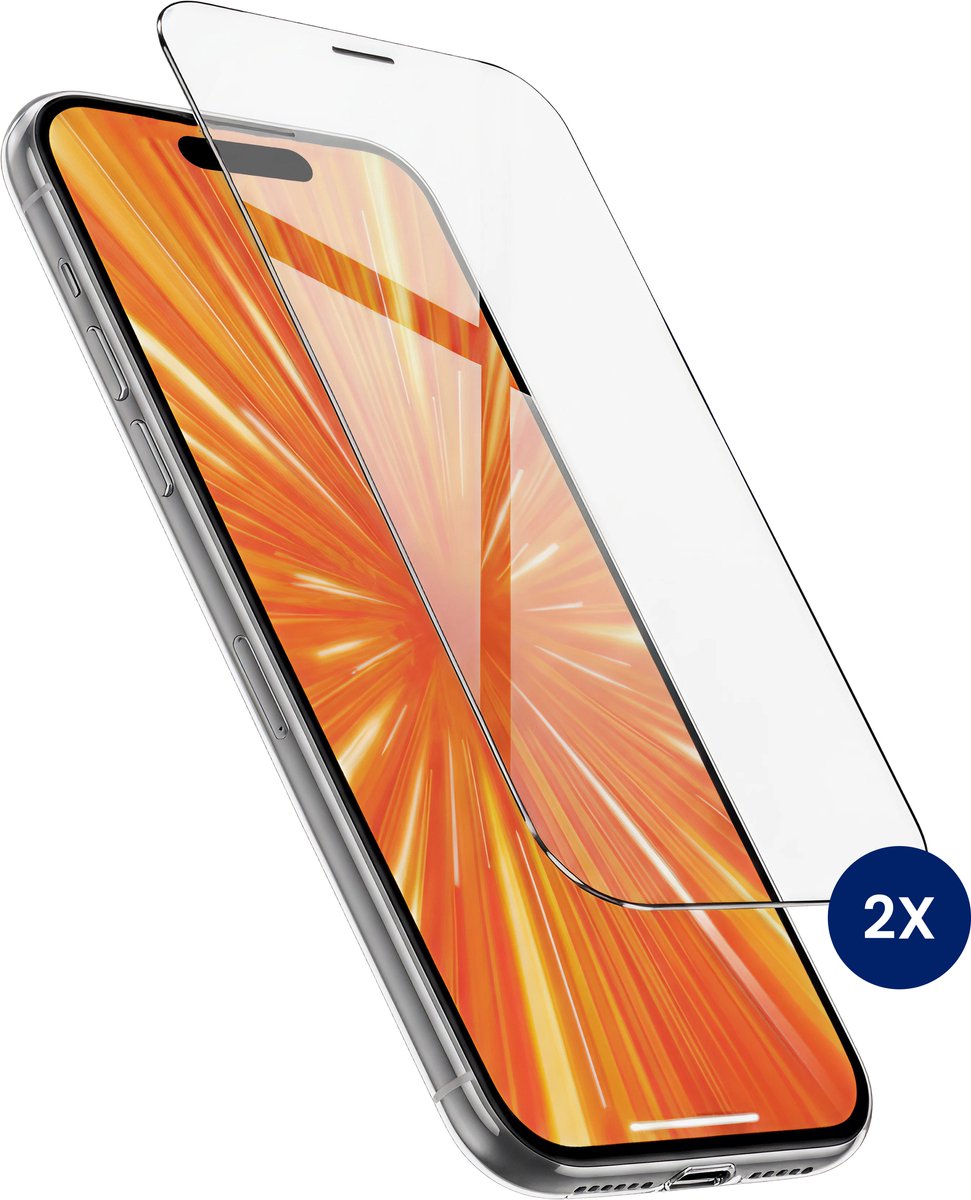 R2B Screenprotector geschikt voor iPhone 15 - 2 Stuks - Incl. Installatieframe & Reinigingskit - Tempered Glass - Screenprotectors - Screen Protector - Beschermglas