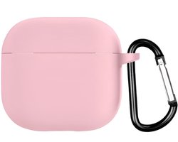 Studio Air® Airpods 4 Hoesje - Met Haak - Soepele Siliconen Case - Roze