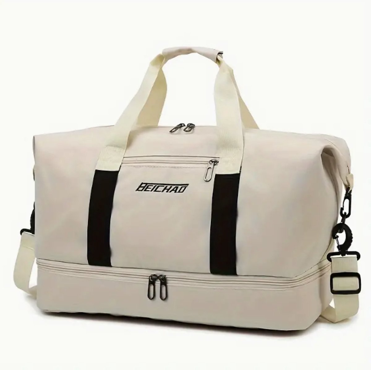 Witte Sporttas / Reistas – Schoenenvak – Waterdicht Natvak – Grote Capaciteit – Unisex - zwemtas - Duffel Bag - Sjtoer