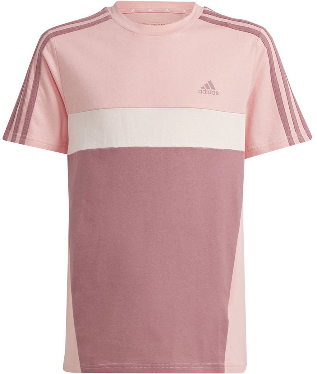 Adidas Tiberio 3 Stripes Colorblock Cotton T-shirt Met Korte Mouwen 13-14 Years Jongen Roze