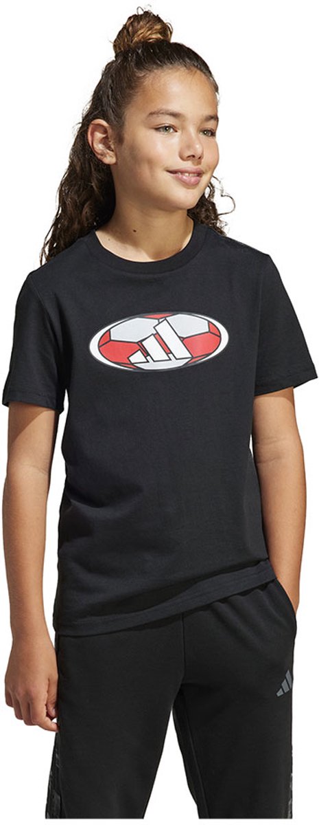 Adidas House Of Tiro Colorblock Graphic T-shirt Met Korte Mouwen 9-10 Years Kinderen Zwart
