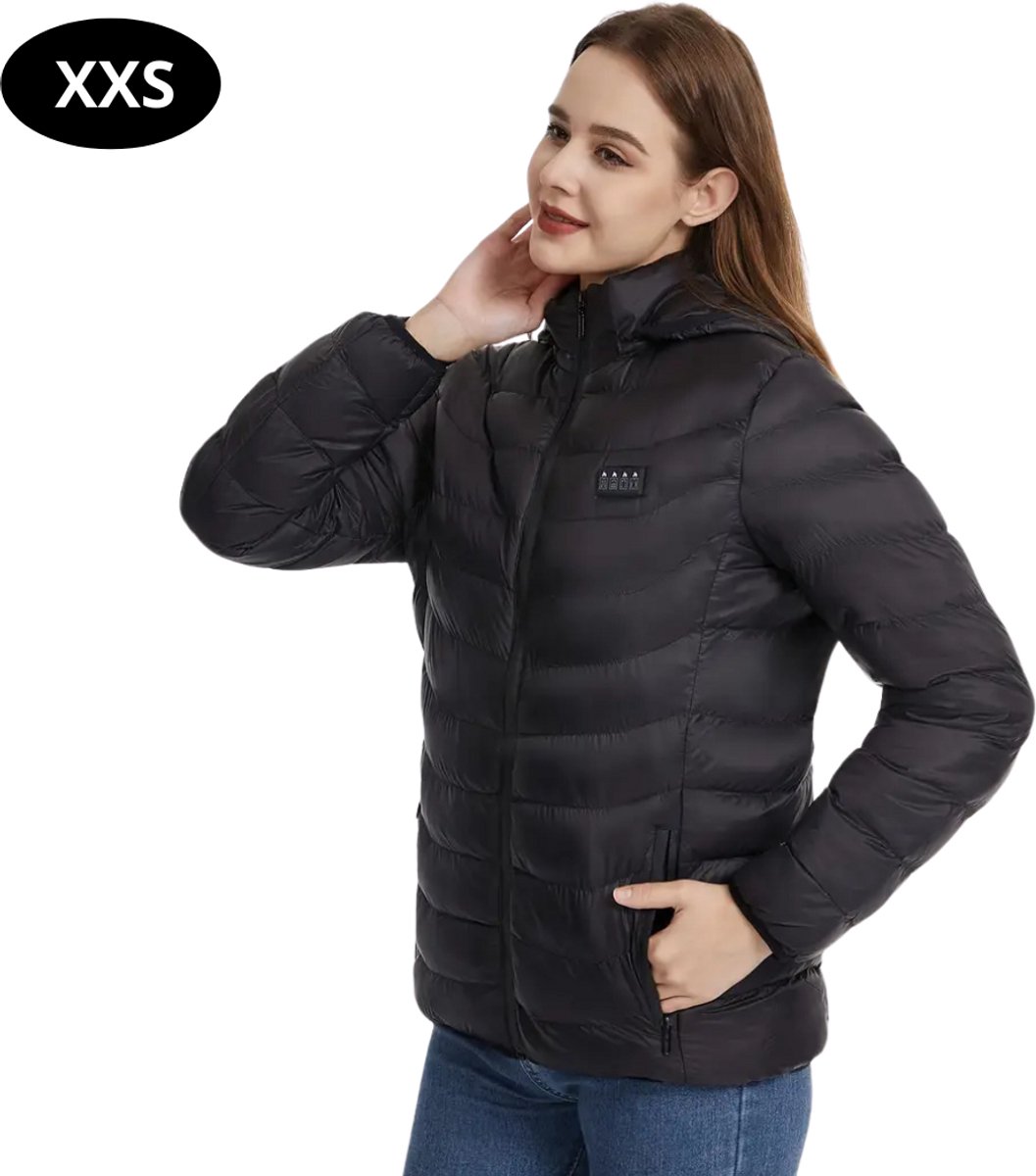 Nivard Verwarmde Jas Heating Jacket Thermo Jas Elektrische Kleding Jas Met Verwarming Met Capuchon Dames Zwart