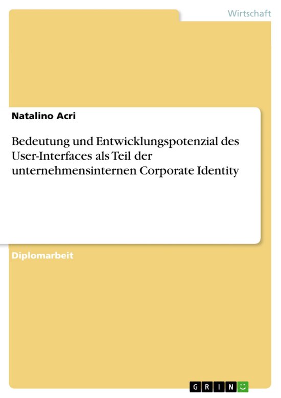 Bedeutung und Entwicklungspotenzial des User-Interfaces als  ... - cover