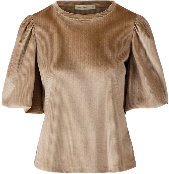 Beige Rib Velour Zusss Rib Velour Pofmouw Top Beige | bol