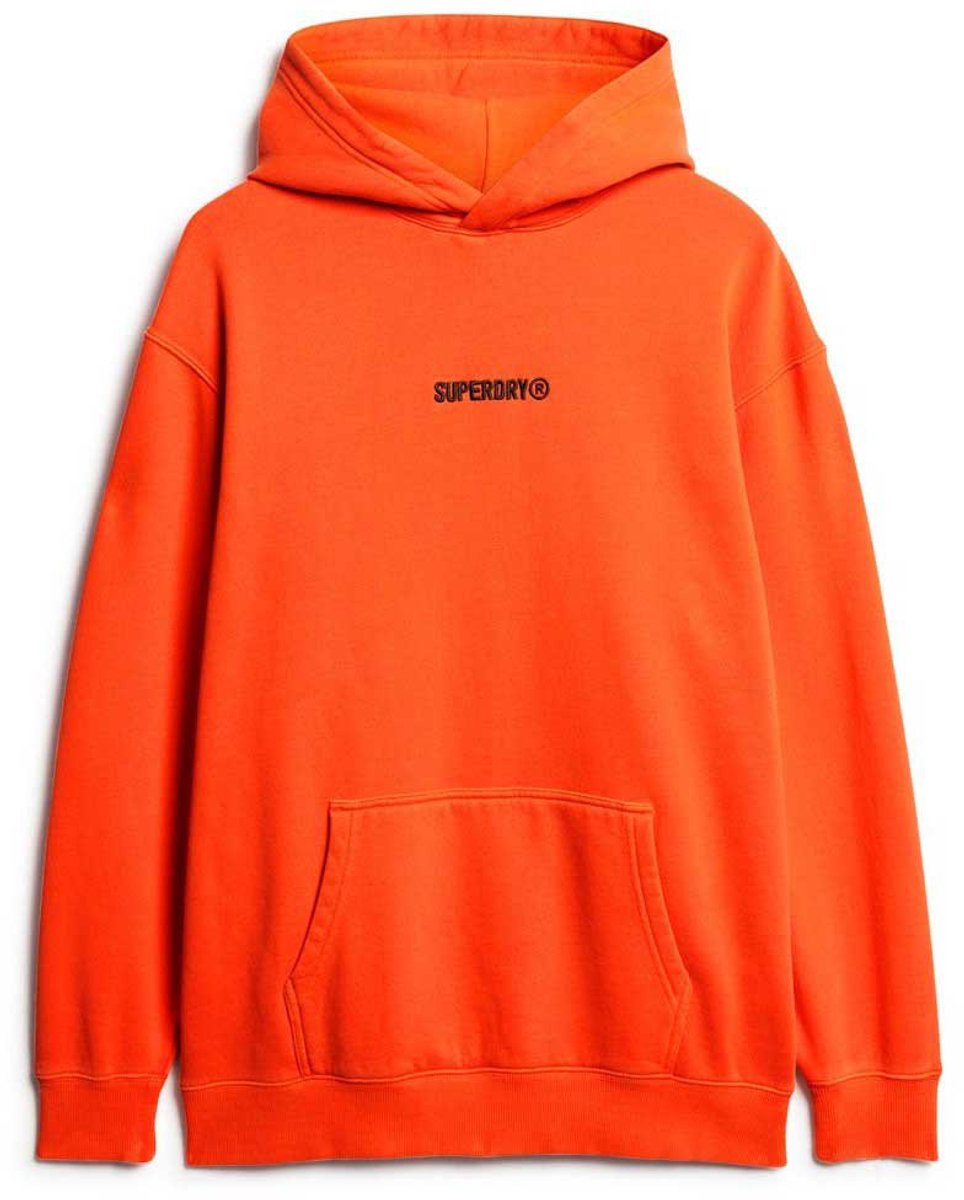 Superdry Hoodie met losse pasvorm en klein logo Heren Hoodies Oranje