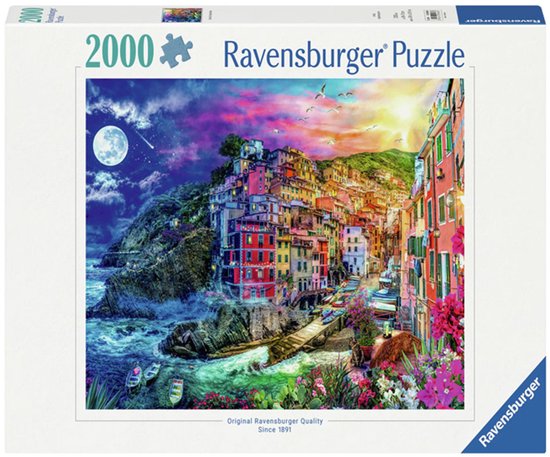 Ravensburger puzzel Cinque Terre - kleurrijke legpuzzel 2000 stukjes.
