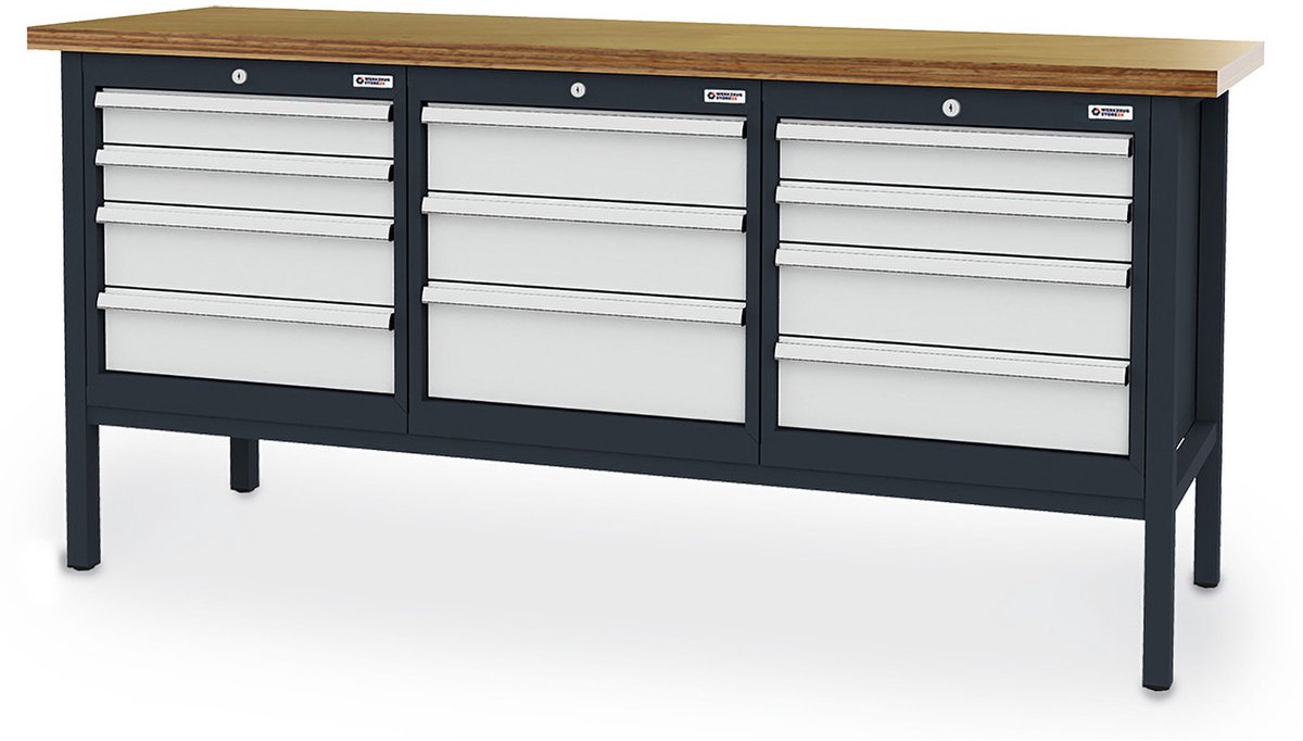 WS24 Bakvormige werkbank B x D x H 2.000 x 600 x 960 mm - WS24-10...