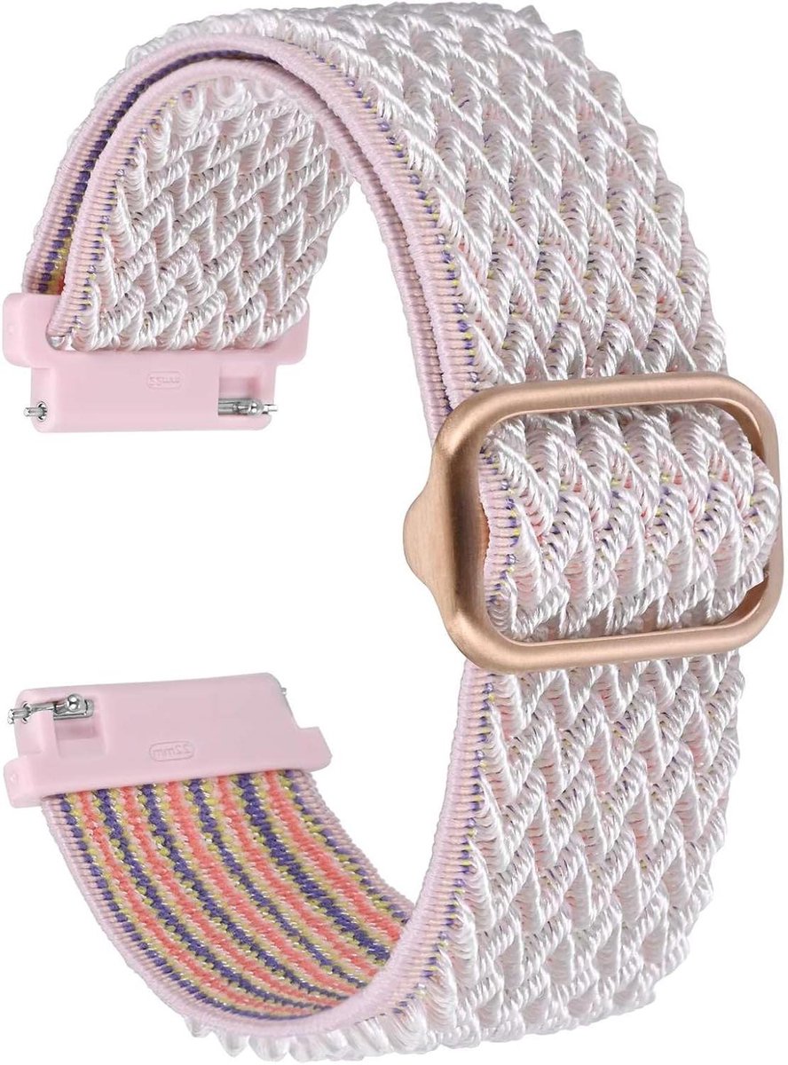 Allecto plus - Elastisch nylon horlogebandje met verstelbare snelsluiting - Gevlochten band in diverse maten