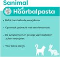 Sanimal Anti-Haarbalpasta: Helpt haarballen te verwijderen, op smaak gebracht met vleessmaak, voor kat en konijn.