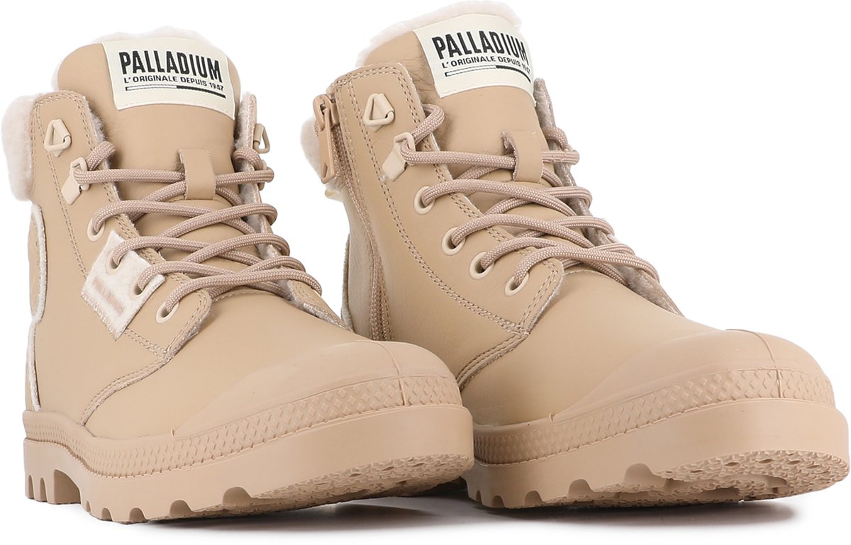 PALLADIUM Pampa Hi Snow Warm dameslaarzen enkellaars leer 94380-235-M tan Natuur