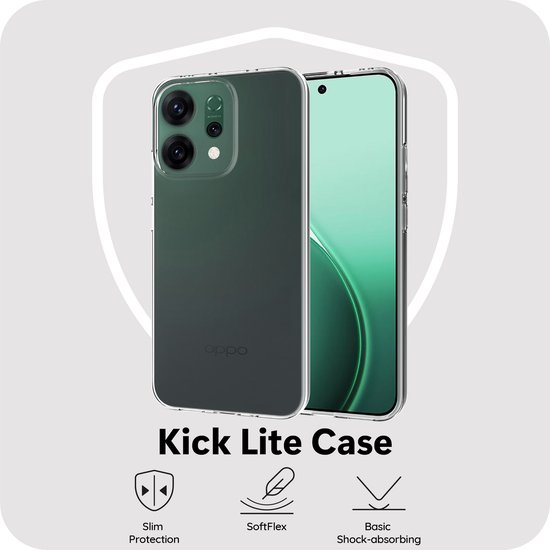Coque Kick Lite pour Oppo Reno14 : protection fine, souple, absorbant les chocs.