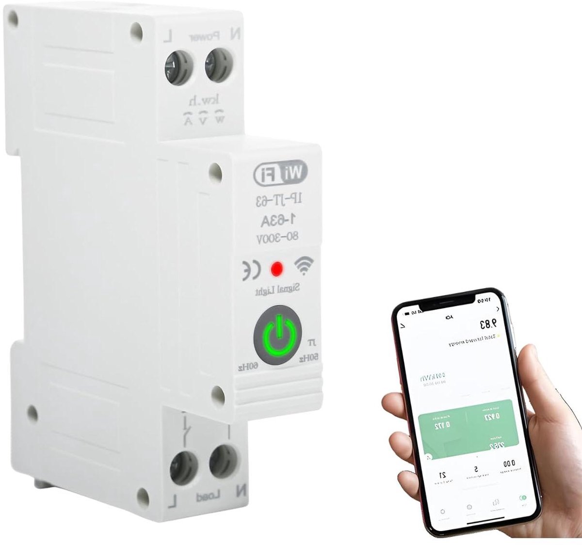 Allecto Plus - Slimme WiFi stroomonderbreker 63A met spraakbediening voor Alexa en Google Assistant