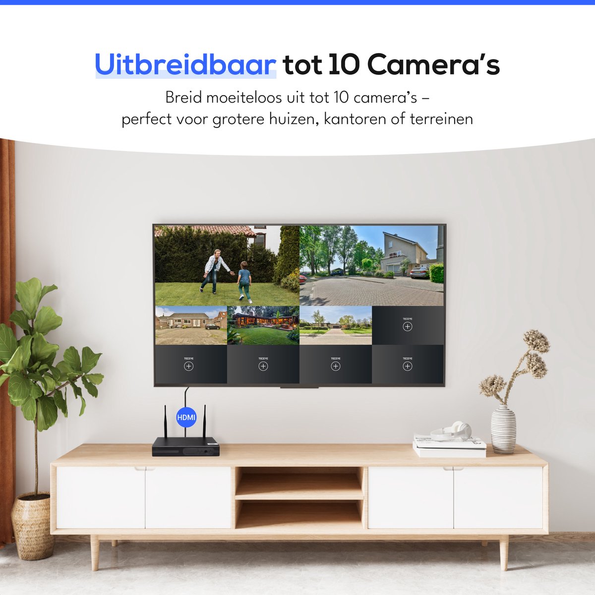 Teceye Dual Camera Beveiliging Set met 1x Wifi IP Camera - Camera Beveiliging Buiten Draadloos, Wifi Beveiligingscamera Set Buiten - Beveiligingscamera - Beveiligingscamera buiten - Beveiligingscamera Draadloos buiten - CCTV Camerasysteem – foto 2
