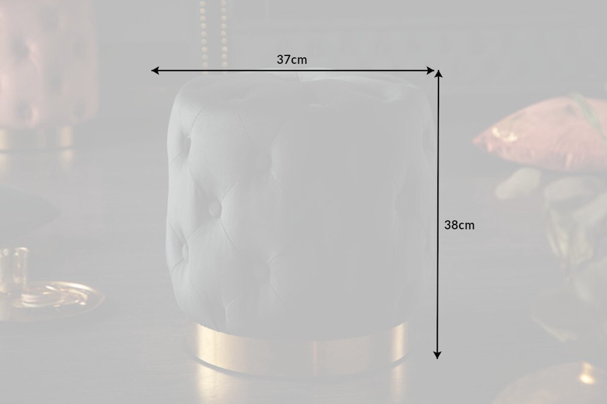 Design kruk MODERN BAROK 40cm zwart goud fluweel Chesterfield - 40732