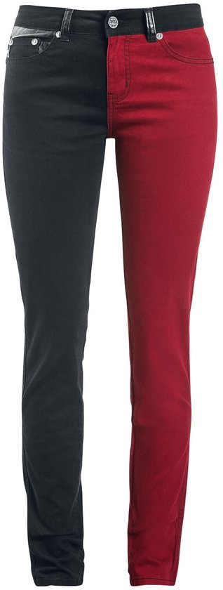 Black Premium by EMP Zwart-rode slim-fit broek - Dames - W30L32