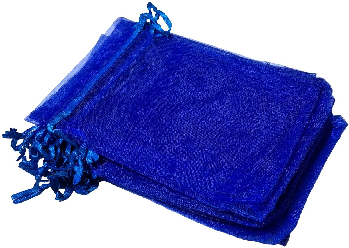 Prigta - Organza zakjes - 50 stuks - 10x15 cm - Blauw - cadeauzakjes organza stof - uitdeelzakjes - geschenkzakjes - geurzakjes maken