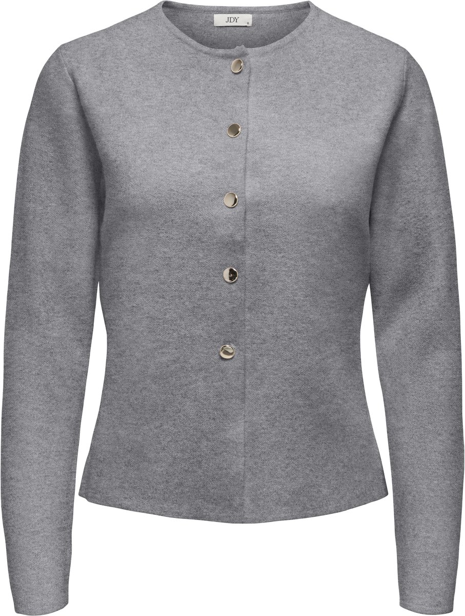 Jacqueline de Yong Vest Jdyprime Life L/s On Fitted Cardiga 15347276 Medium Grey Melange Dames Maat - L