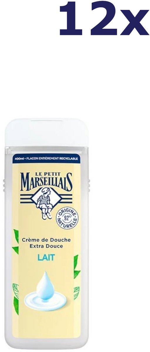 Le Petit Marseillais - LAIT - Douchecrème - 6x 400ml - Voordeelverpakking