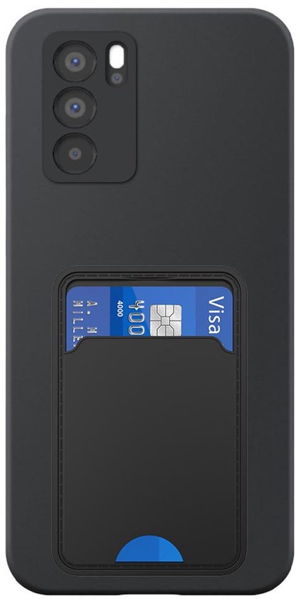 Étui de protection arrière Flexible en Siliconen TPU avec emplacement pour carte pour Oppo Reno 6 5G - Zwart - Smartphonica