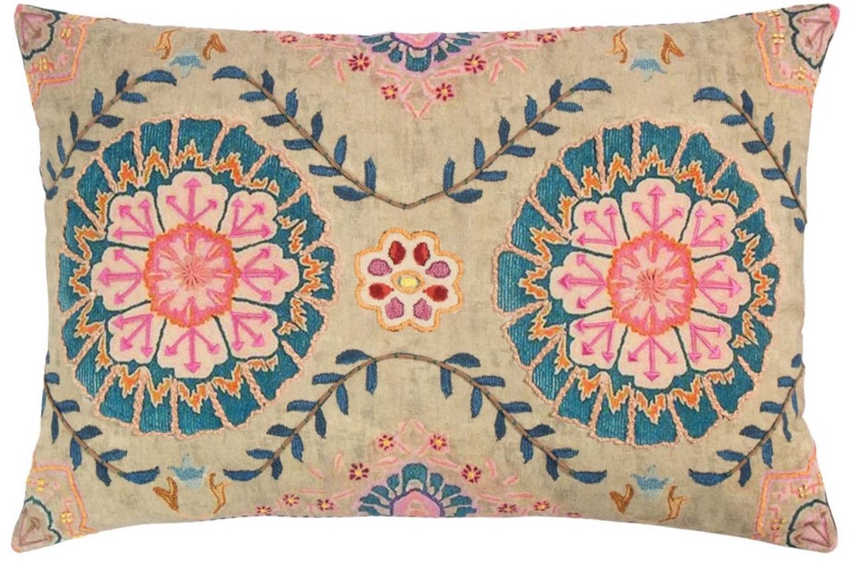 Mars & More Kussen geborduurd zazi beigeblauw 40x60 Multi
