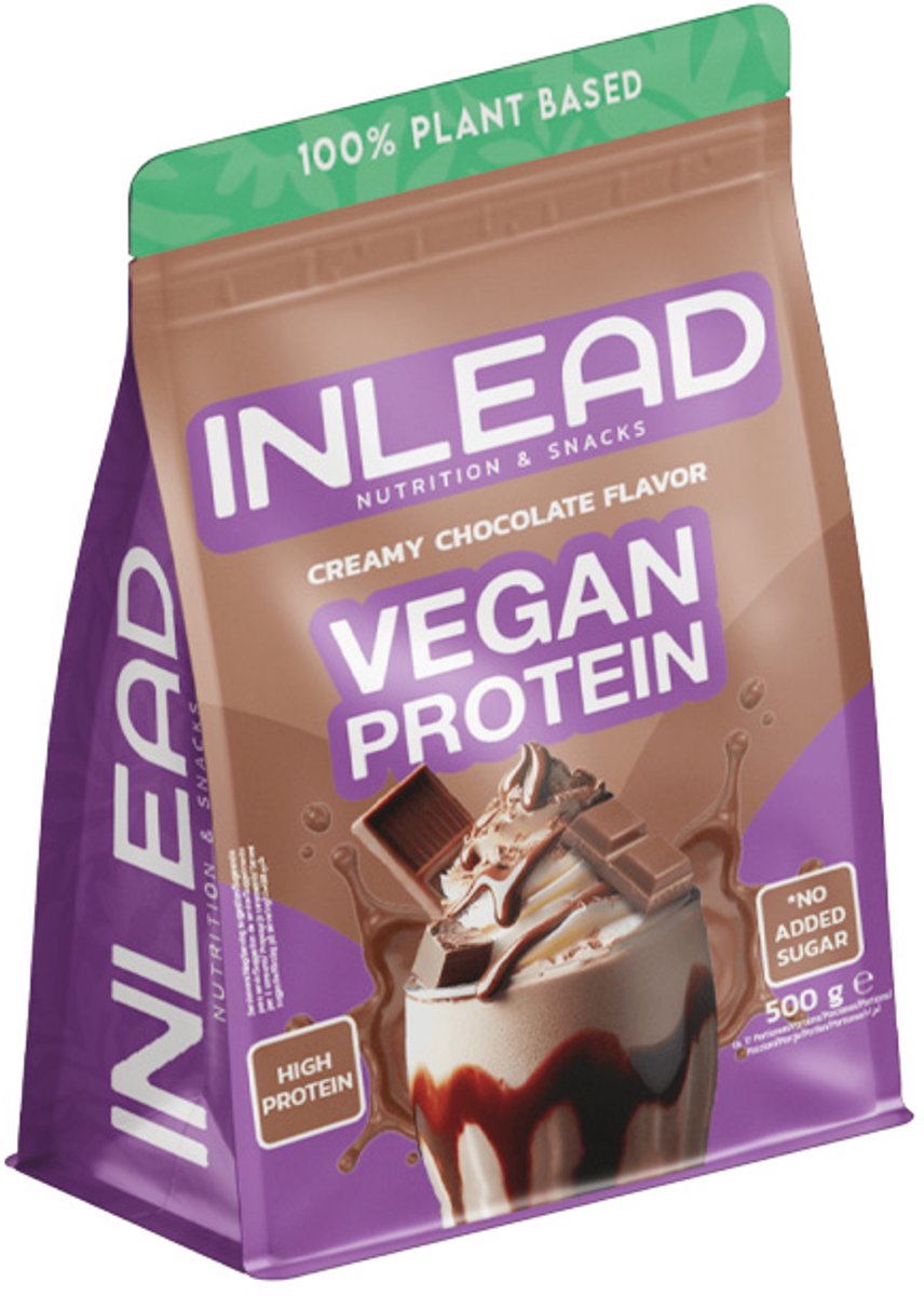 Inlead Vegan Protein (500g) Creamy Chocolate - Eiwitten - Veganistisch eiwit