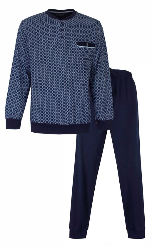 Paul Hopkins Heren Pyjama - met Borstzakje - Donker Blauw - Maat XXL