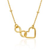 Miore Roosgoudkleurig Ketting dames in 925 Zilver- 18 Karaat Verguld- Hypoallergeen Ketting - Handgemaakte Hoepels - Gemaakt in Italië