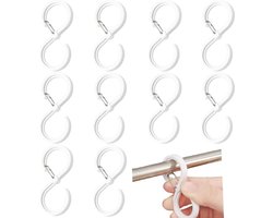 10 stuks S-haken voor het ophangen - roestvrijstalen S-vormige met Veiligheidssluiting - Handdoekhaakjes - Keukengerei Organizer Haak - Multifunctionele keukenhaak - Kledinghangers - Jashaak Hangers - Kapstok S-haken - Muurhaak - wit